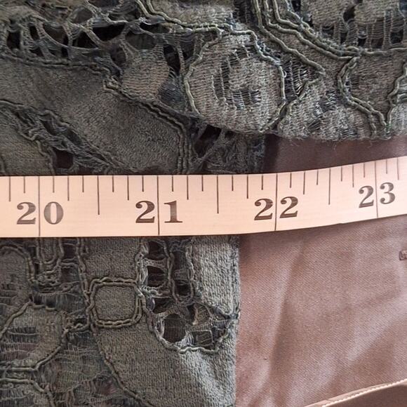 Nanette Lepore Blouse Women's Large Hunter Green 90s Style Lace Classic Retro - Picture 8 of 9